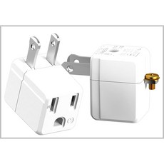 iPlus 保護傘L型3變2轉接插頭 台灣製, 白色, 1個