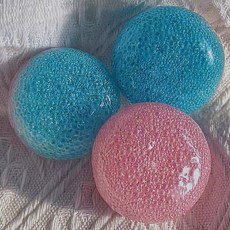 투명 구슬 말랑이 PVC 지퍼백 파우치 슬랑이 스트레스해소 힐링 촉감 피젯토이 오피스토이, 1개, 핑크