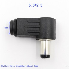 DC 전원 수 플러그 잭 어댑터 90 도 5 5x2 1mm 5mm 4 8x1 7mm 0x1 3 5x0 3mm 2 0x0 6mm, 1개