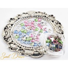 Sweet Dream 彩色平底異形鑽 100顆, 1個, 彩色蝴蝶【5mm】瓶裝50顆, 彩色蝴蝶