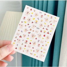 신난 곰순이 네일스티커, S-128/신난 곰순이스티커, 1개