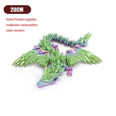 장식용 두뇌발달 3D 프린트 중국 드래곤 거실 장 다 이동식 날개 탁상 홈 20cm, 04 Multicolor