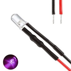 9V 5파이 퍼플 와이어 LED 고휘도 발광다이오드 튜닝 DIY 차량 연결 케이블 오토바이 과학 수업 간판, 10개