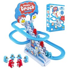 토이즈데이 펭귄 계단 미끄럼틀 롤러코스터 터미타임 트렉 레일 장난감 어린이 선물, 혼합색상, 1개
