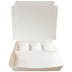 橘之屋 紙餐盒 上下四格 食品級材質 大容量 防水防油, 10入, 3組