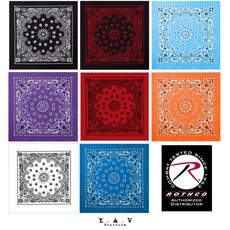 YAV ROTHCO 美國授權經典變形蟲印花27寸大頭巾方巾，多色可選，時尚百搭，戶外休閒必備, 粉藍