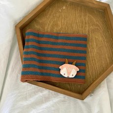 아동 겨울 방한 목도리 방풍 보온 캐릭터 어린이 남아 여아 겨울용, 스트라이프 오렌지