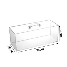 아크릴백 쇼핑백 꽃집 플라워아크릴백 투명 손잡이 사다리꼴, 1개, 3) 투명 손잡이형 꽃상자 35x10x20cm