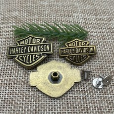 레트로 복고풍 엔틱 수제 DIY 지갑 배낭 의류 허리띠 장식 버클 바이크 오토바이 할리 데이비슨 배지 쉴드, 01 B-19X25mm, 02 2pc