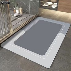 DFMEI 簡約純色浴室吸水地墊家用地板廁所衛生間門口速幹防滑科技布, 1個, 淺灰色