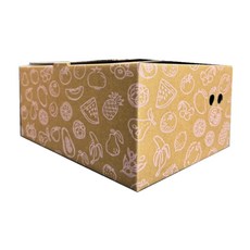 Q版印刷綜合文青風水果圖手提式禮盒(5斤裝) - 手提禮盒設計，方便攜帶，適合節慶送禮, 1個, 粉色Q版綜合水果圖=1個, 粉色