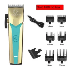 남자를위한 전문 헤어 클리퍼 kulilang madeshow R55 R66 커터 트리머 커팅 머신 7000 RPM 이발소, 01 R66 gold no box