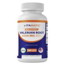 Vitamatic 纈草根 5000mg 蔬菜膠囊, 1個, 240顆