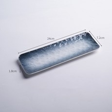 NJY 일본식 긴사각접시 2P세트 긴접시 TY901, 1개, 그레이(24.2x7.2x1.8cm