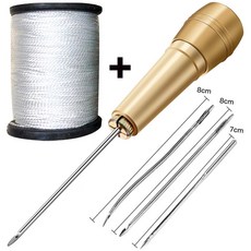 가죽 바느질 송곳 세트 펀치 스티칭 바늘 DIY 바느질 검정색 흰색 실 다기능 신발 수리 도구 키트, [01] White suit