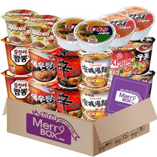 소컵라면18개세트(신라면2+새우탕2+튀김우동2+짜파게티2+오징어짬뽕2+안성탕면2+미니왕뚜껑2+육개장사발면2+김치사발면2)+메세지카드, 1개