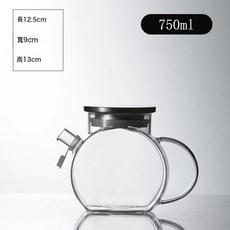 家用冰箱冷水壺夏天儲水冰鎮冷泡壺食品級大容量冷藏涼水壺, 1個, 透明圓形750ml(不鏽鋼蓋)耐熱密封:如圖, 1L