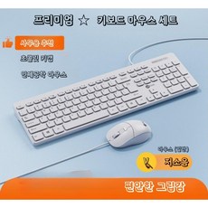 유선 키보드 마우스 세트 데스크탑 노트북 외장실 전용 타이핑 저소음, J. 플래그십   화이트 키보드 및 마우스 세트
