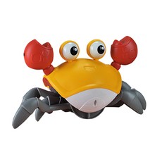 JoyBaby 自動感應聲光互動電動玩具，兒童啟蒙益智充電玩具, 螃蟹-橙, 1個