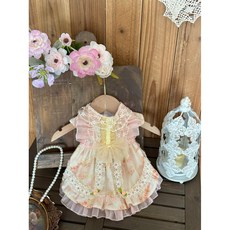 手作碎花紗裙兩半式寵物服飾 可愛公主裙 貓狗通用, 1個, 暖暖,S碼（2.0公斤左右）