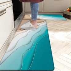 TUBEAMIN 주방 미끄럼 방지 대리석 메모리 피로 PVC 폼 바닥용 쿠션 바닥 매트, 1 17.3"W x 28"L +17.3"W x 47"L, C3.