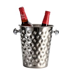 錘點香檳桶 不鏽鋼香檳桶 造型香檳桶 保冷香檳桶 冰鎮香檳容器, 1個, 錘點香檳桶 銀色