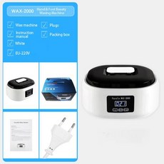 파라핀 워머 남녀공용 테라피 기계 히터 손 발 목욕 바디 제모 디지털 타이밍 스파 200W, 2) white EU plug, 2) white EU plug