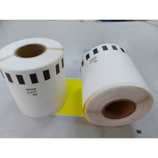 DK-22113 DK-22212 DK-22606 副廠標籤紙卷 透明底/白底/黃底 撕不破, 1個, DK-22606Y單紙捲 黃底 撕不破
