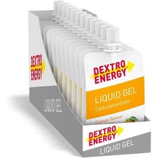 DEXTRO ENERGY 액상 젤 오렌지 + 비타민 12개입 60ml 12팩 빠르게 흡수되는 탄수화물 포도당 농축액 에너지 B6 바 대체품, 60ml (12er Pack), Orange + Vitamins