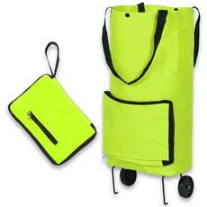 센스의여왕 파우치형 바퀴달린 장바구니 접이식 쇼핑 카트, 1개, 그린(초록)