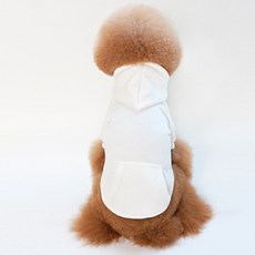 OSON 애견 의류 강아지 옷 후드티 겨울 기모 후드 개옷 반려견 패션, 화이트, 1개