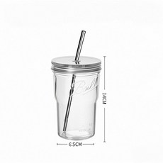 玻璃吸管杯 650ml 鑽石款 大容量 附吸管 附蓋, 1個, 500ml竹節杯,杯+封閉蓋