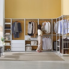 지베스 그리드2 철제 드레스룸 시스템행거 조립식행거 화이트드레스룸 옷장 인테리어 시스템장, 골조 (필수선택), 화이트 색상