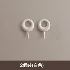 DFMEI 掛鉤強力粘膠免打孔家用衣帽掛鉤浴室廚房粘鉤強力承重無痕壁掛勾, 1個, 白色2個(散裝):如圖