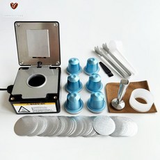 캡슐 커피 만들기 제조기 원두 기계 가정용 씰링 키트, 블랙 + 라이트블루 컵 100개 필름, 1개입, 1g, 1