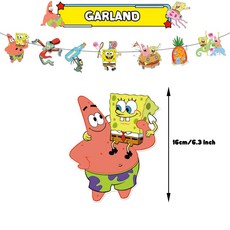 파티 선물 슬랩 풍선 식기 접시 어린이 팔찌 테이블보 장식 스폰지밥 가방 용품, 1set garland