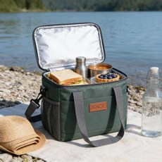 IKNOE 이중 보온 가방 및 캠핑용 냉장 가방, 8.5L, Green