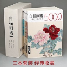 芥子園畫譜 3冊 康熙原大彩色版 國畫入門基礎 山水梅蘭臨摹技法教材 臺灣出貨, 【3冊】白描畫譜
