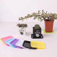 簡約雅白圓形底盤 盆栽接水盤 托盤, 1個, 3個-小方托盤 內徑7.5cm