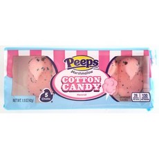 핍스 (1개 팩) 핑크 병아리 마시멜로 부활절 솜사탕 1.5 Peeps (1 Pack) Pink Chicks Marshmallow Easter Cotton Candy 1.5 oz, 1개, 42g