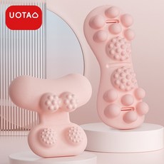 허리 완화기 허리 및 등 스트레칭 마사지 기구 요가 등 펴기 및 허리 보호 허리 받침 쿠션, 안마 세트, 핑크색