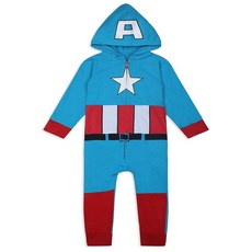 Marvel 헐크 캡틴 아메리카 아이언맨 또는 스파이더맨 남아용 집업 후드 커버올 유아 및 유아용 캡틴 아메리카.