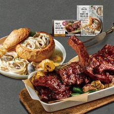 애슐리 시그니처 바비큐 폭립 800G+퀵앤이지 봉골레 빠네 / 크리스마스 홈파티 밀키트