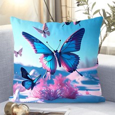 아름다운 꽃패턴 소파쿠션 양면 소파 쿠션 솜 포함 세탁가능 고탄력 트렌디 꽃스타일 수집가 추천 특별한 디자인 트렌디한 스타일, XKHD-16, 40 x 40CM (솜포함 양면쿠션)