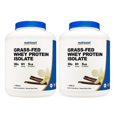 뉴트리코스트 그래스 페드 웨이 프로틴 아이솔레이트 2268g 바닐라맛 2병, 2개, 2.268kg