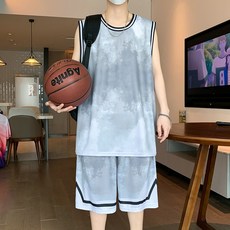 青少年運動休閒籃球服套裝，冰絲速乾訓練服，學生背心球衣