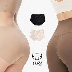 Niftynest 여성 심리스팬티 여성 팬티 노라인 무봉제 고탄력 햄팬티 통기성 바디랜드 여성운동속옷 10장
