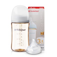 더블하트 모유실감 3세대 PPSU 모먼트 젖병, 1개, 240ml, 세벽그레이(M 젖꼭지)