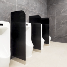 소변기칸막이 제작 소변기파티션 화장실큐비클 부속 포함 자재 판매, 직사각형 모양으로 모서리 라운드처리, 솔리드102