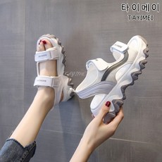 타이메이 여성 여름 두꺼운 굽 키높이 운동 샌들 통풍 잘되고 시원한 캐주얼 슈즈
